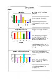 English Worksheet: Bar Graphs