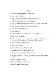 English Worksheet: Holes Movie quiz