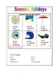 English Worksheet: summer holidays