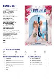 English Worksheet: mamma mia! 