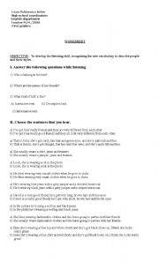 English Worksheet: describing people