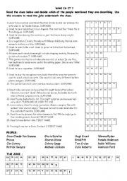 English Worksheet: Who is it? game