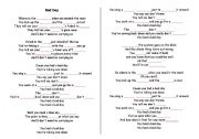 English worksheet: Bad Day - song