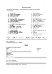 English Worksheet: first lesson worksheet