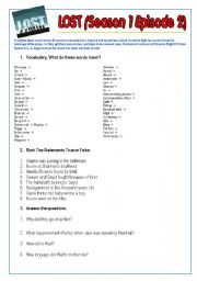 English Worksheet: Lost. Season 1. Episode 2