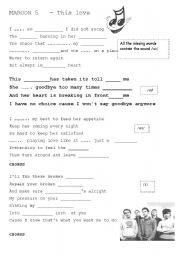 English Worksheet: Marron 5 - This love