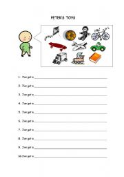 English Worksheet: Peters toys