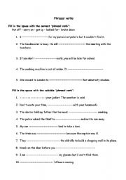 English Worksheet: Phrasal verbs