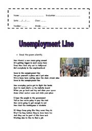 English Worksheet: Unemployment Line