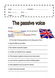 English Worksheet: The Passive Voice