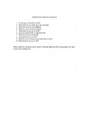 English Worksheet: Daily Routine Partner Interview