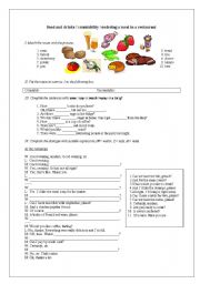 English Worksheet: FOOD AND DRINKS