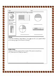 English Worksheet: Fractions