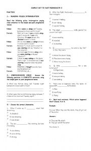 English Worksheet: Past simple and Past Progressive