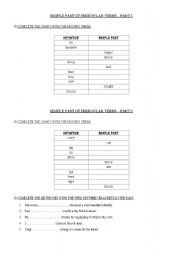 English worksheet: Irregular verbs