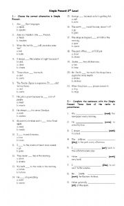 English Worksheet: Simple Present