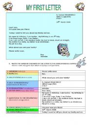 English Worksheet: INTRODUTION TO LETTER WRITING