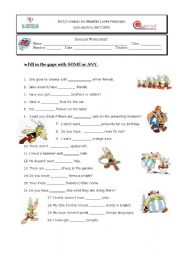 English Worksheet: Some, any