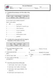 English Worksheet: Imperative