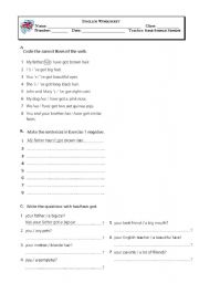 English Worksheet: Have got