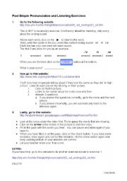 English Worksheet: Simple Past Listening and Pronunciation