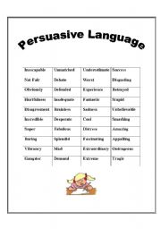 English Worksheet: Persuasive Language