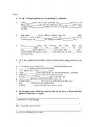 English worksheet: pre-intermediate test