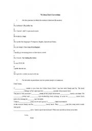 English worksheet: pre-intermediate test 1