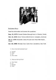 English Worksheet: Backstreet Boys Get Down 