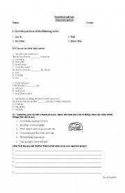 English worksheet: reported speech test