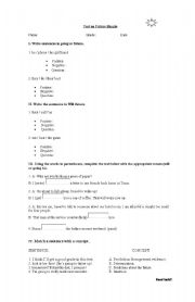 English Worksheet: future simple will and going to