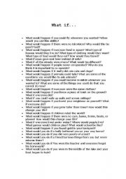 English Worksheet: What if...