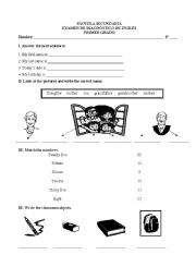 English Worksheet: diagnostic test