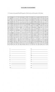 English worksheet: PARTS OF THE FACE AND BODY