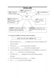 PHRASALS WITH PUT 