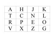 English Worksheet: Alphabet Bingo