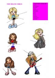 English Worksheet: THE BRATZ GIRLS