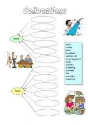 English Worksheet: Collocations with MAKE and HAVE