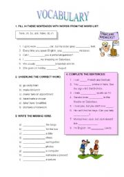 English Worksheet: Collocations, vocabulary