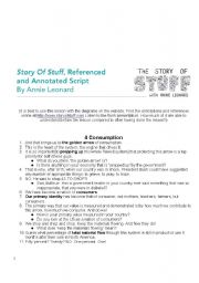 English Worksheet: The  Story of Stuff, part 3 of 3