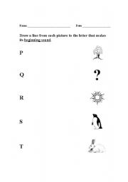 English worksheet: Begining Consonants (P-T)