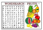 English Worksheet: WORDSEARCH - FRUITS