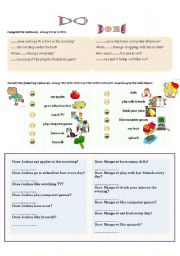 English Worksheet: DO -- DOES