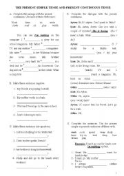 PRESENT SIMPLE VS. PRESENT CONTINUOUS TENSE