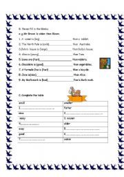 English Worksheet: Comparatives