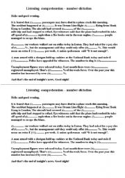 English Worksheet: Number dictation 