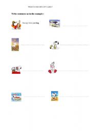 English Worksheet: What does Snoopy like ?