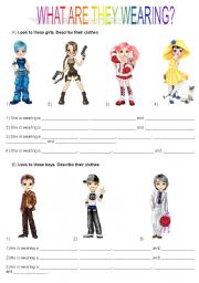 English Worksheet: Clothes part 1