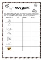 English Worksheet: food and drink vocabulary