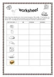 food and drink vocabulary